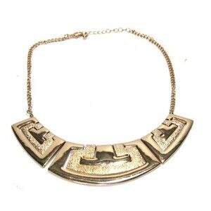 Womens Necklace Choker Gold Tone Costume Fashion Jewelry Abstract T
